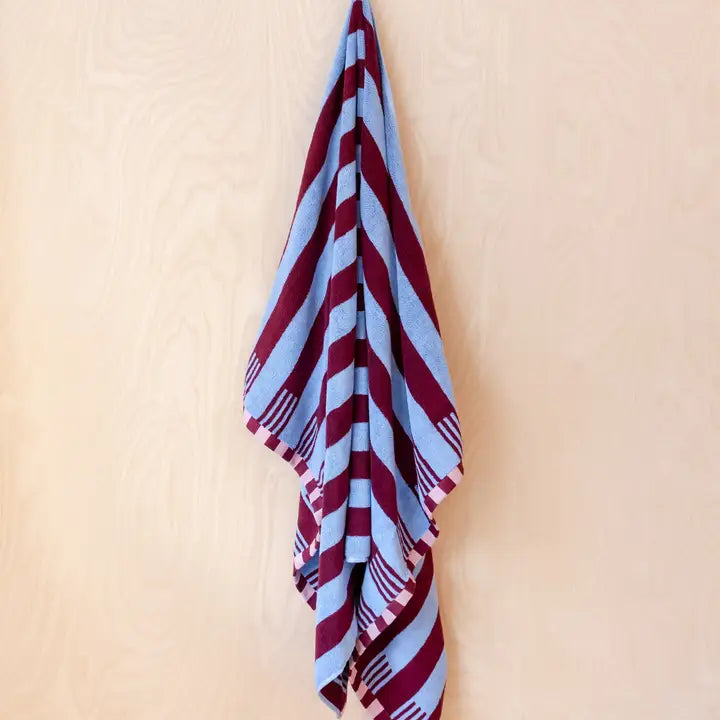 Terry Cotton Towels - Blue Stripe