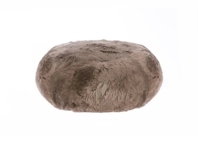 Long Wool Sheepskin Pouf