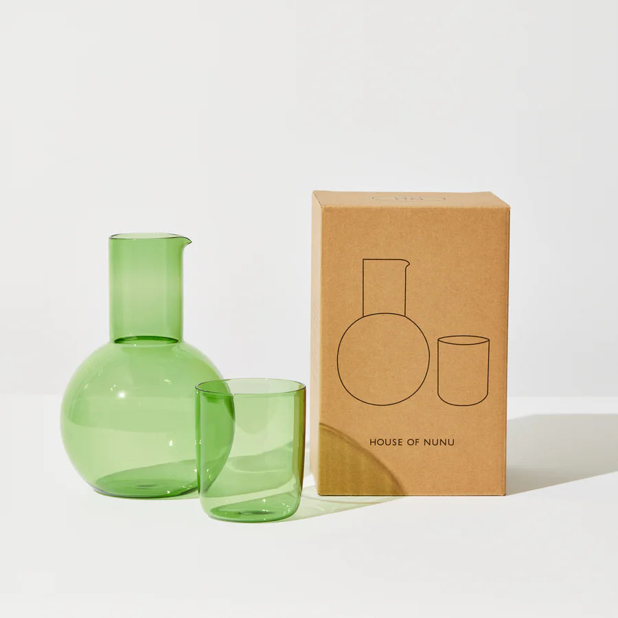 Belly Carafe + Cup Set- Green