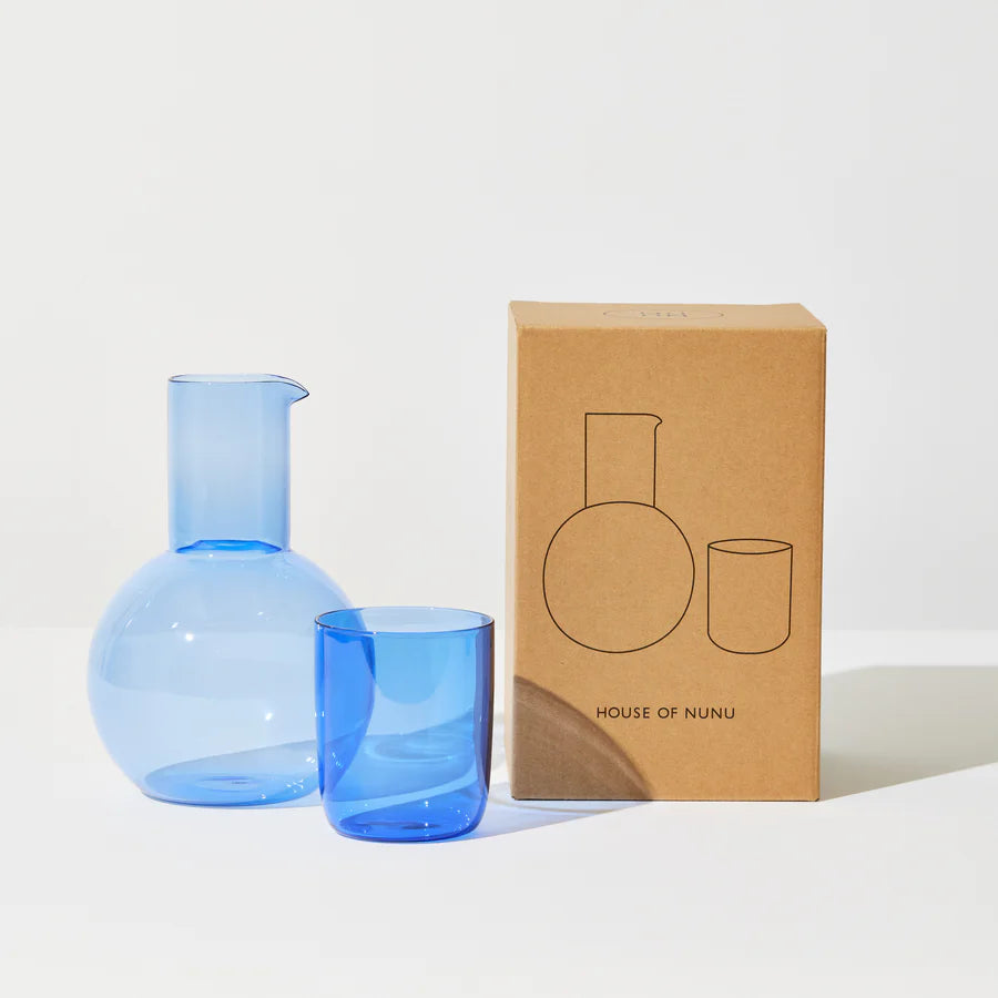 Belly Carafe + Cup Set - Blue