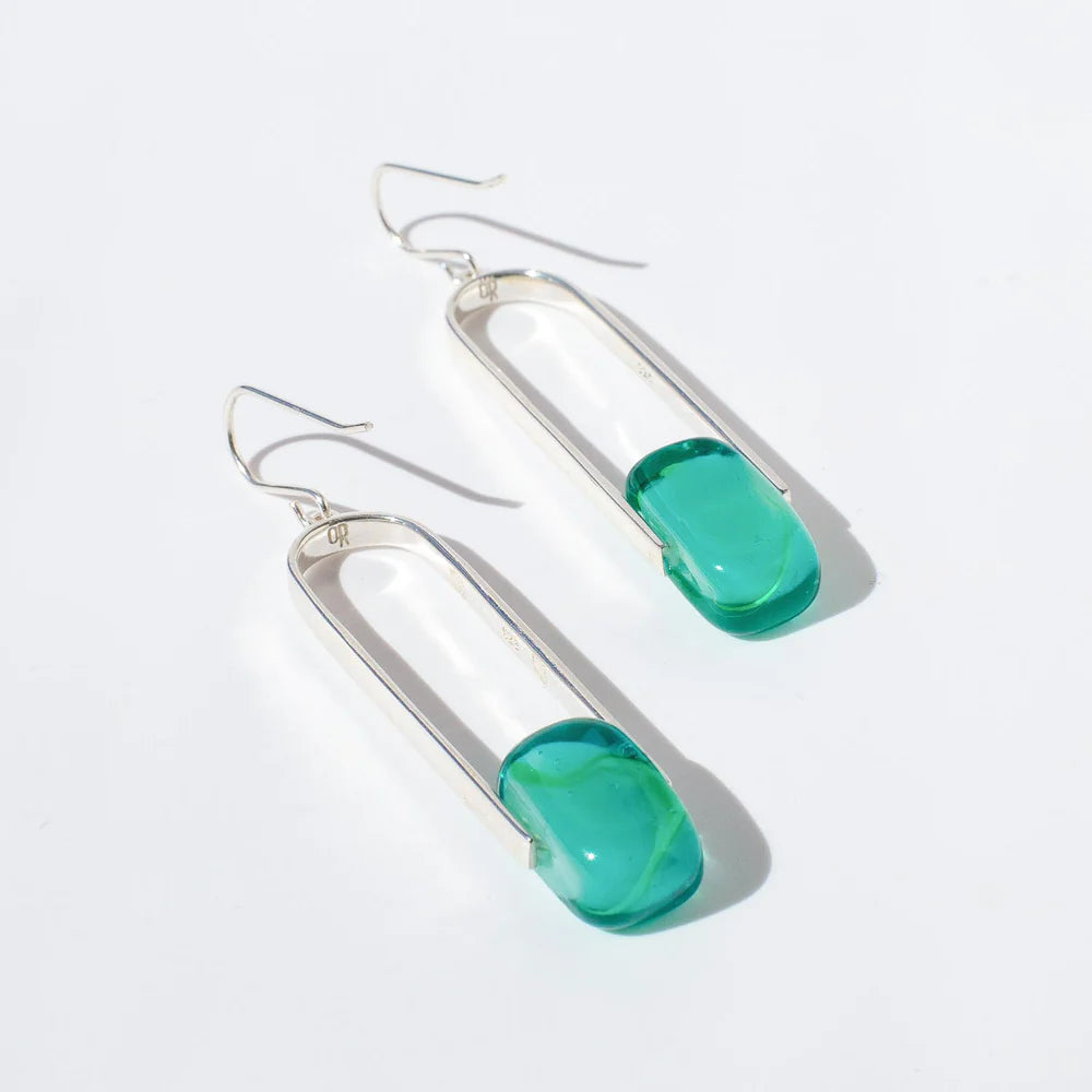 Empire Lux Soft Jade - Silver Earrings