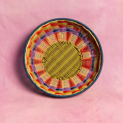 Woven Bowl – Red and Olive