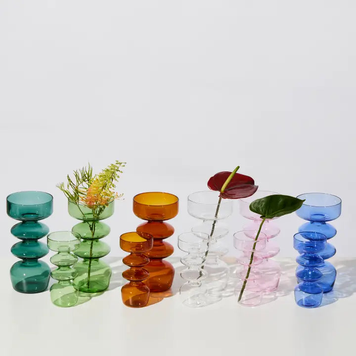 Curvy Glass Vase / Candle Holder