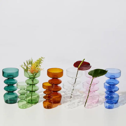 Curvy Glass Vase / Candle Holder
