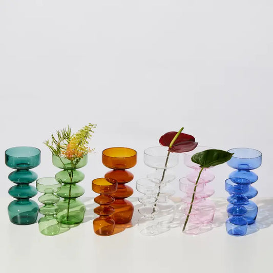 Curvy Glass Vase / Candle Holder