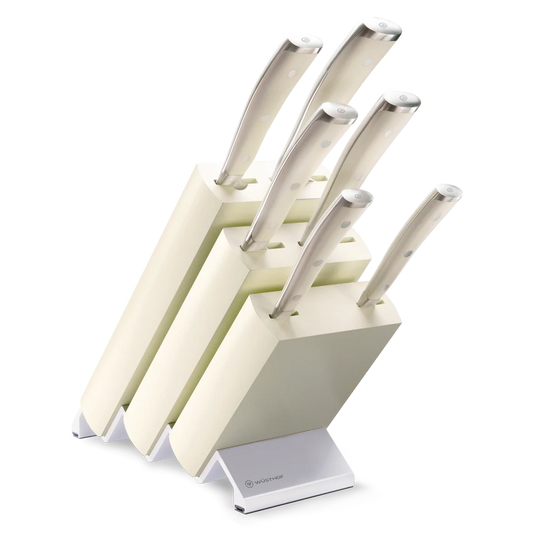 Wusthof Classic Ikon Knife Set with Wooden Block - White