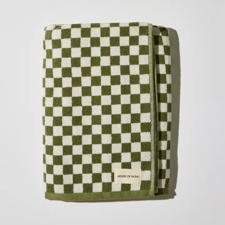 Olive Green Check - Towel Collection
