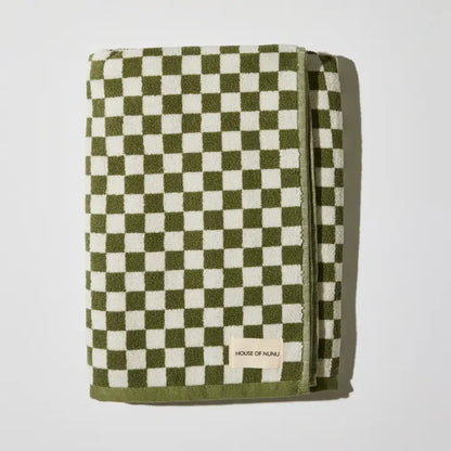 Olive Green Check - Towel Collection