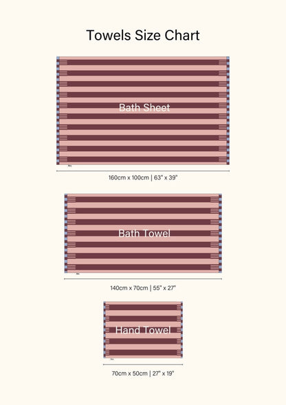 Terry Cotton Towels - Pink Stripe