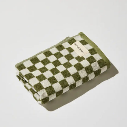 Olive Green Check - Towel Collection