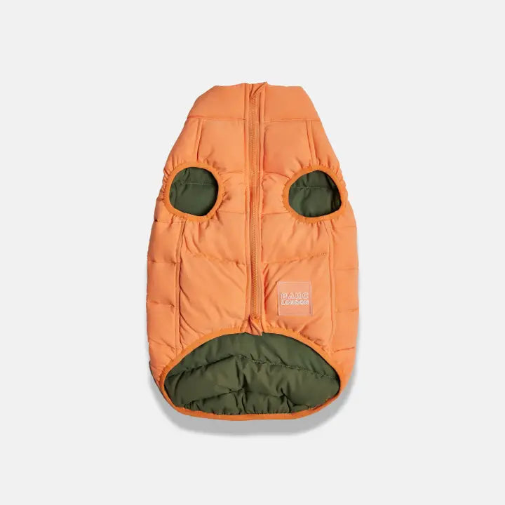 Reversible Puffer Jacket - Coral & Khaki