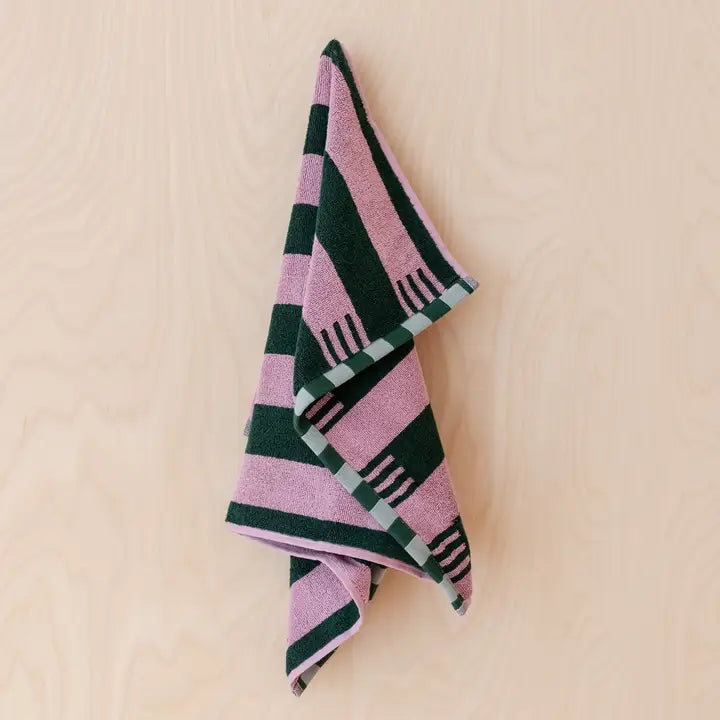 Terry Cotton Towels - Rose Stripe