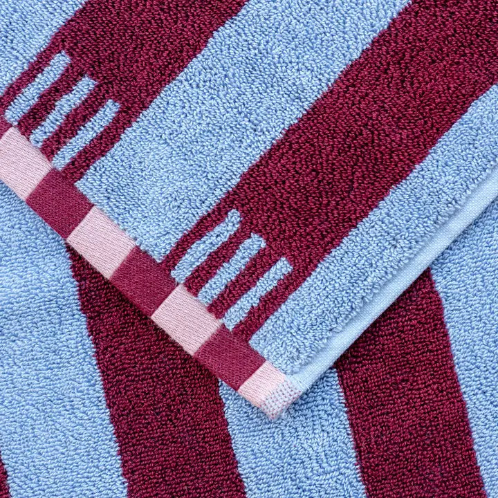 Terry Cotton Towels - Blue Stripe