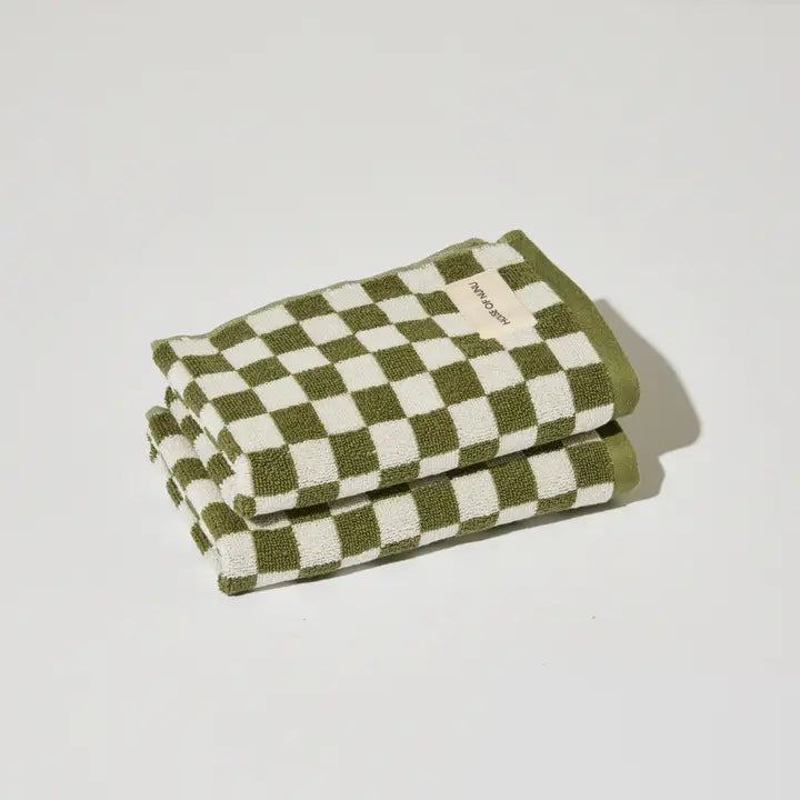 Olive Green Check - Towel Collection