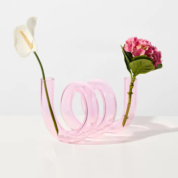 Curly Glass Vase / Candle Holder