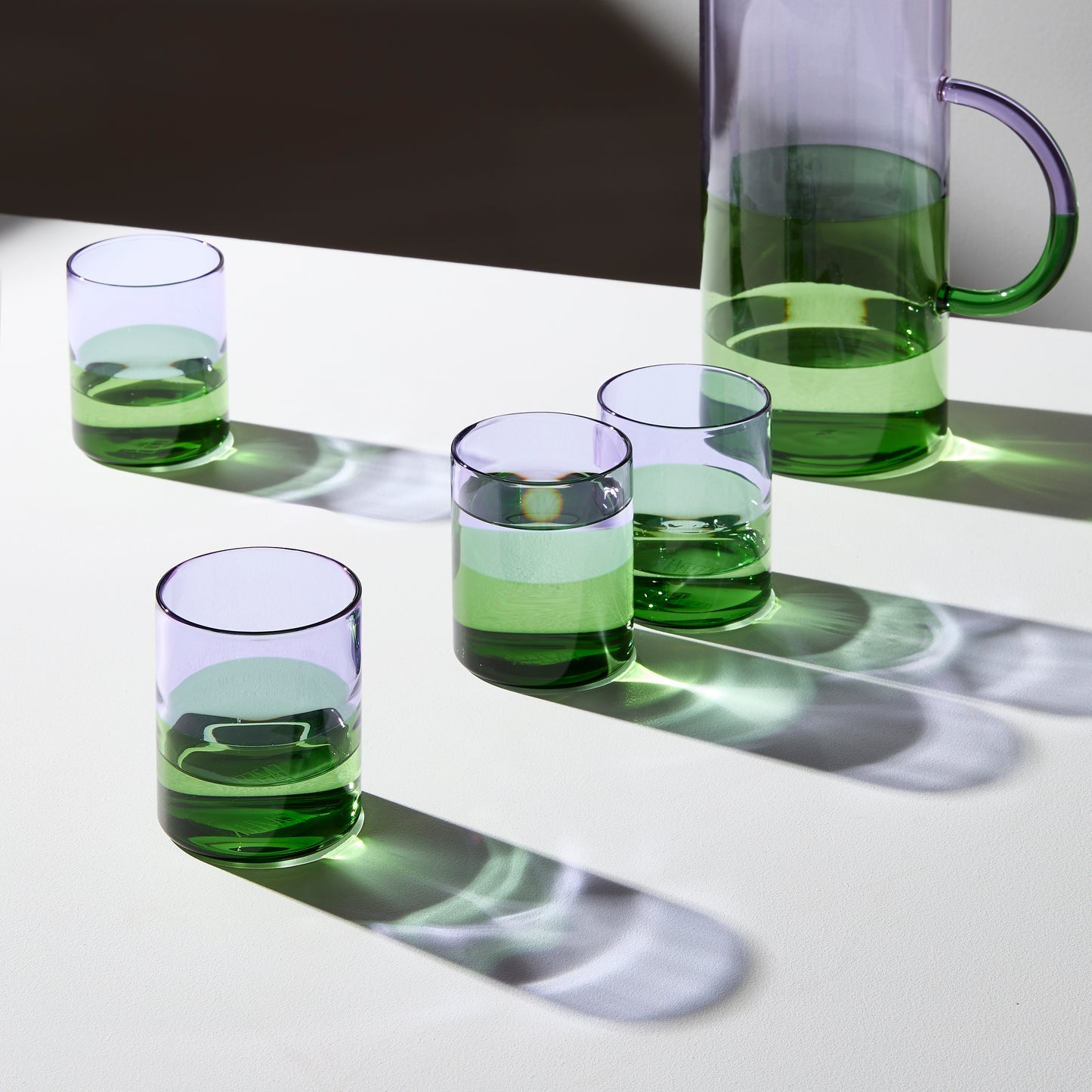 Two Tone Glasses - Lilac & Green