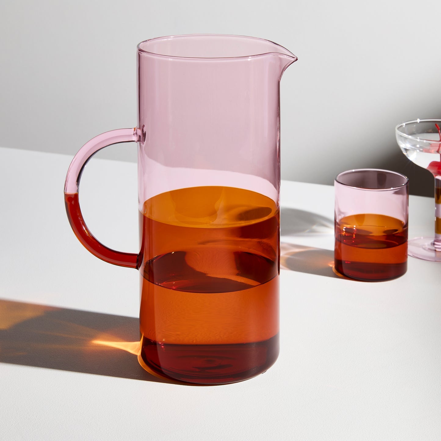 Two Tone Pitcher - Pink & Amber
