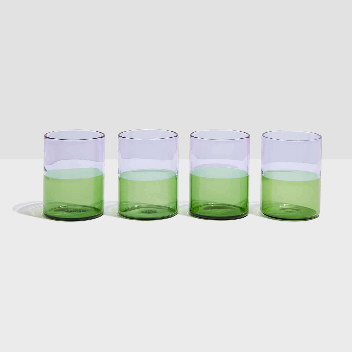 Two Tone Glasses - Lilac & Green