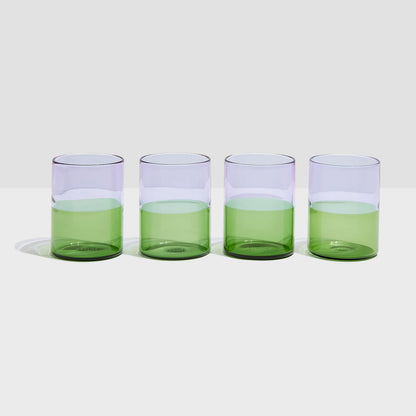 Two Tone Glasses - Lilac & Green