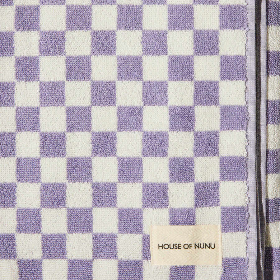 Bath + Hand Towel Set – Lilac Check