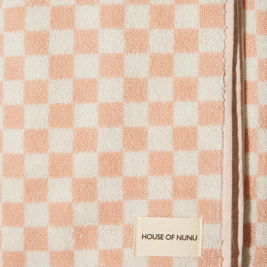 Bath + Hand Towel Set – Pink Check