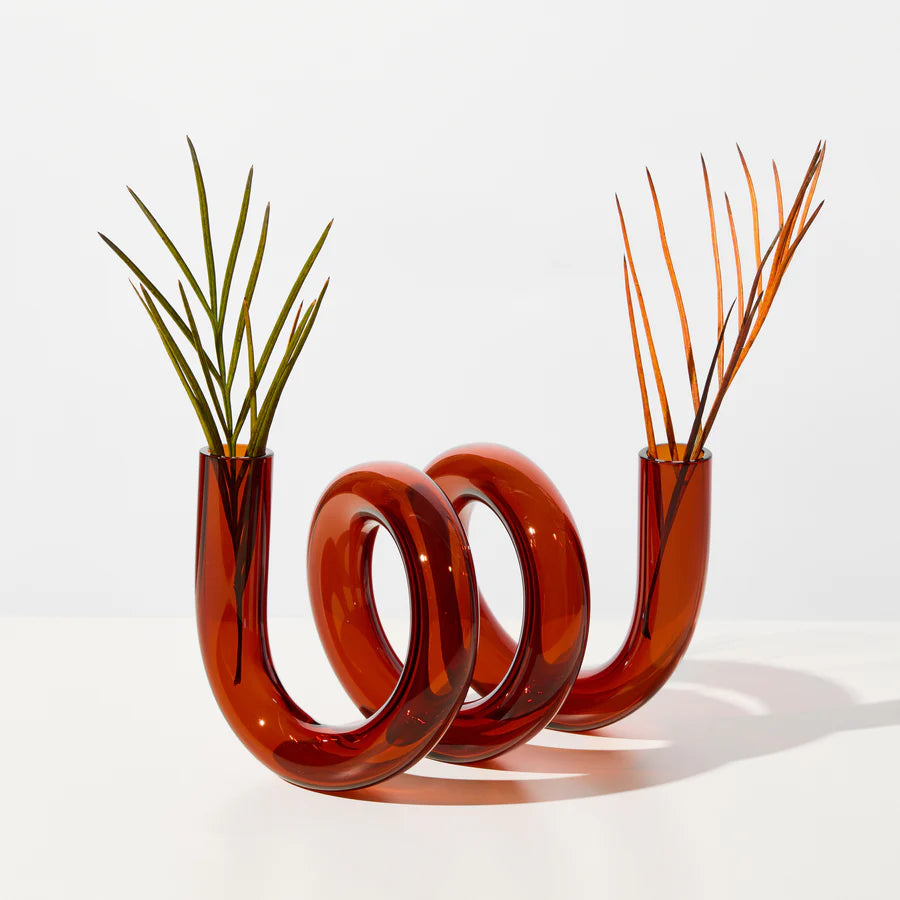 Curly Glass Vase / Candle Holder