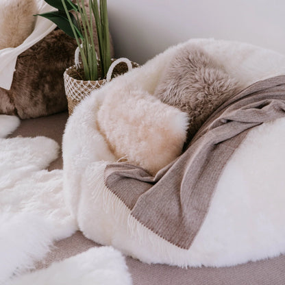 NZ Wool Sheepskin Beanbag - Ivory
