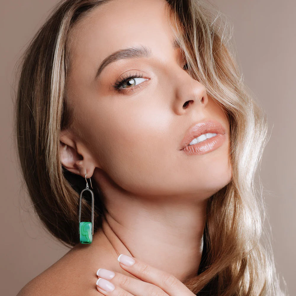 Empire Lux Soft Jade - Silver Earrings