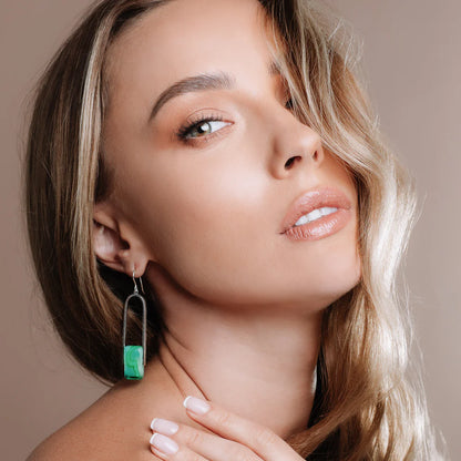 Empire Lux Soft Jade - Silver Earrings