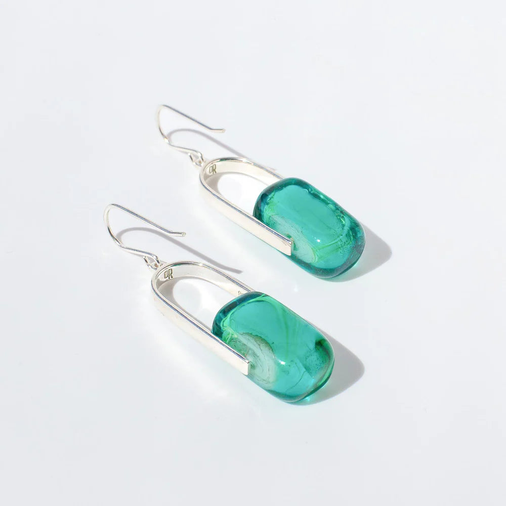 Empire Soft Jade – Silver Earrings