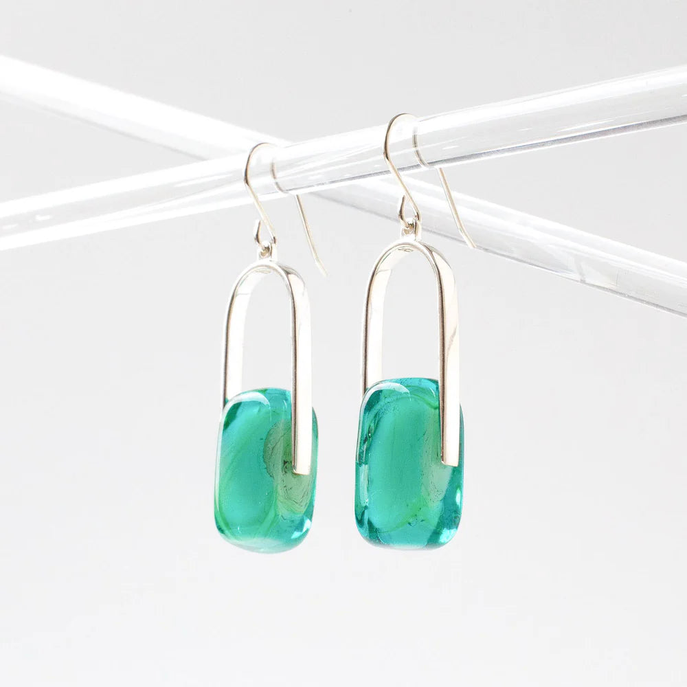Empire Soft Jade – Silver Earrings