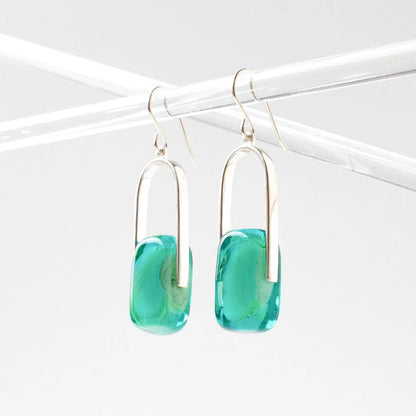 Empire Soft Jade – Silver Earrings
