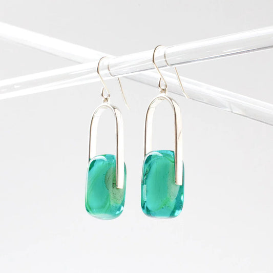 Empire Soft Jade – Silver Earrings