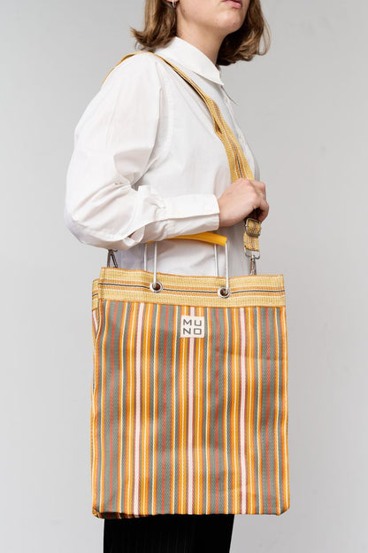 Recycled Nylon Tote Bag – Sunset Stripe