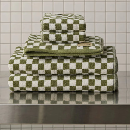 Olive Green Check - Towel Collection