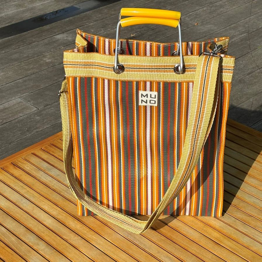 Recycled Nylon Tote Bag – Sunset Stripe