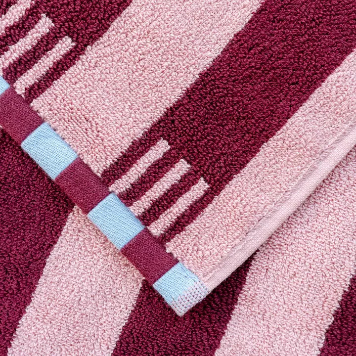 Terry Cotton Towels - Pink Stripe