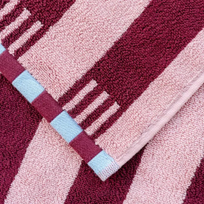 Terry Cotton Towels - Pink Stripe