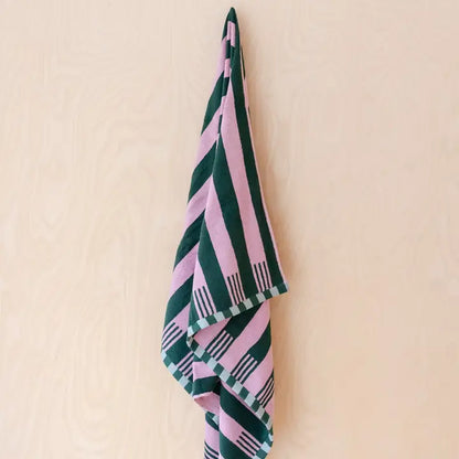 Terry Cotton Towels - Rose Stripe