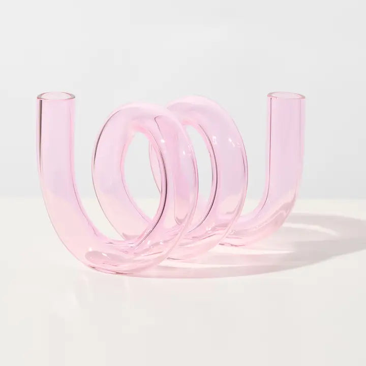 Curly Glass Vase / Candle Holder