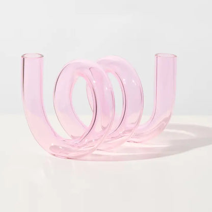 Curly Glass Vase / Candle Holder