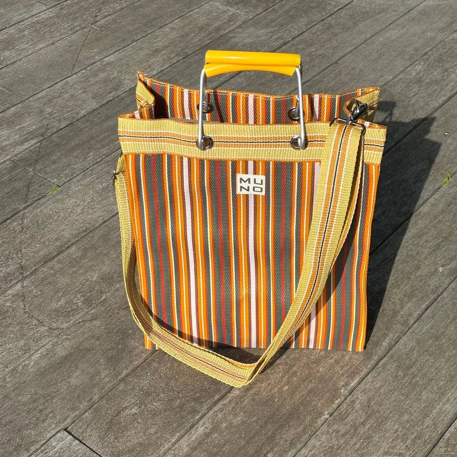 Recycled Nylon Tote Bag – Sunset Stripe