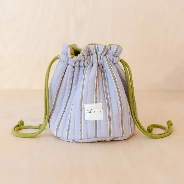 Cotton Wash Bag – Lilac Stripe