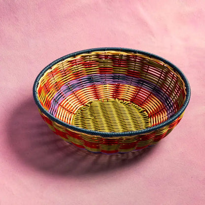 Woven Bowl – Red and Olive