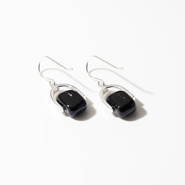 Empress Obsidian Petite - Silver Earrings