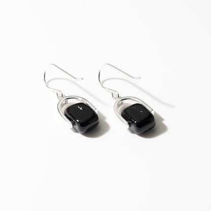 Empress Obsidian Petite - Silver Earrings