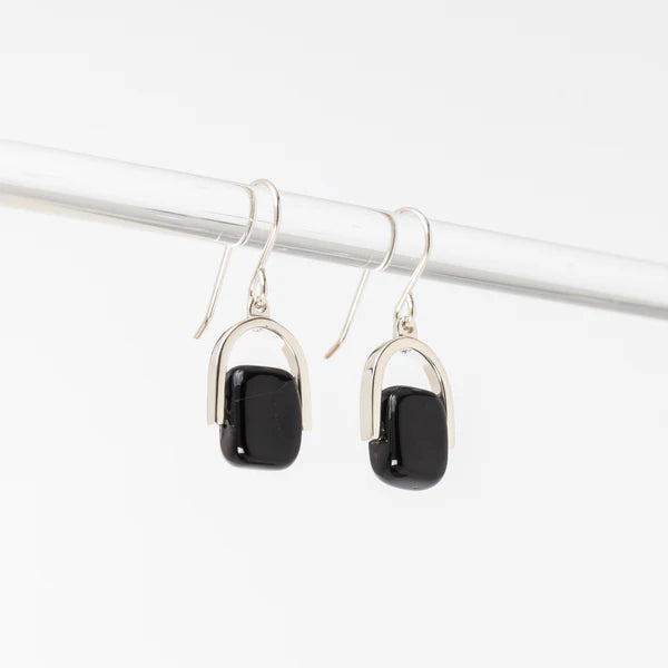Empress Obsidian Petite - Silver Earrings