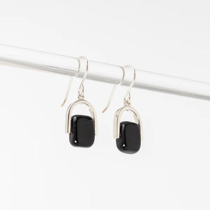 Empress Obsidian Petite - Silver Earrings