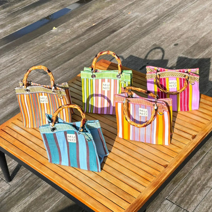 Nylon Mini Tote - Sunset Stripe