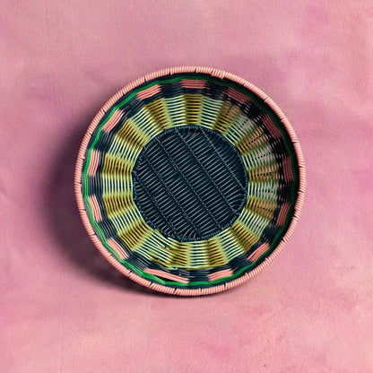 Woven Bowl – Pink and Navy